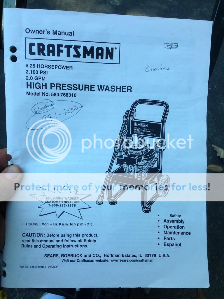 Craftsmen Pressure Washer 2100 PSI BASS BARN