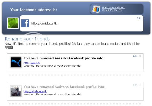 TK-It Facebook Application Screenshot